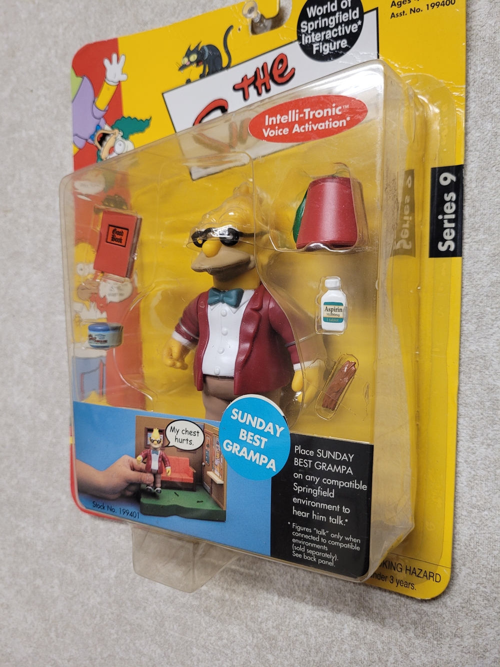 The Simpsons Sunday Best Grampa- NIP - Action Figure by Playmates - Red Jacket - Picture 3 of 6